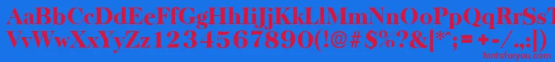 Шрифт BaskervilleserialHeavyRegular – красные шрифты на синем фоне