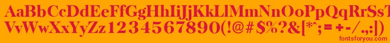 BaskervilleserialHeavyRegular Font – Red Fonts on Orange Background