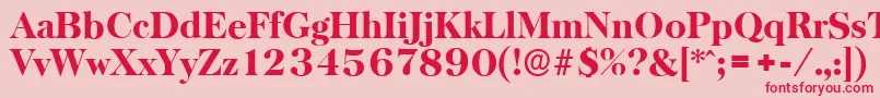 BaskervilleserialHeavyRegular Font – Red Fonts on Pink Background