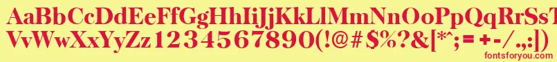 BaskervilleserialHeavyRegular Font – Red Fonts on Yellow Background