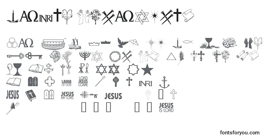 A fonte FaithOrnaments – alfabeto, números, caracteres especiais