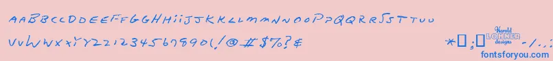 Dadsrecipe Font – Blue Fonts on Pink Background