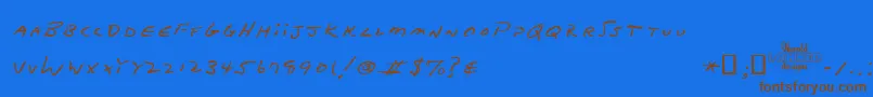 Dadsrecipe Font – Brown Fonts on Blue Background