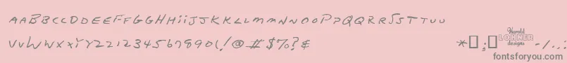 フォントDadsrecipe – ピンクの背景に灰色の文字