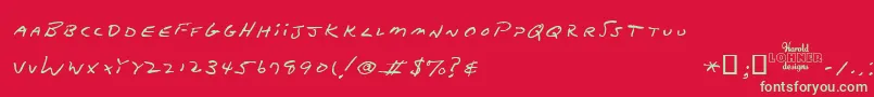 フォントDadsrecipe – 赤い背景に緑の文字
