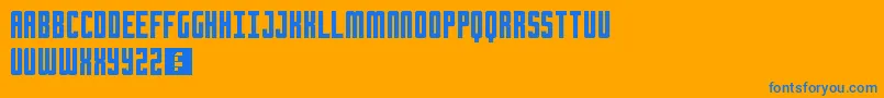 フォントChrome – オレンジの背景に青い文字