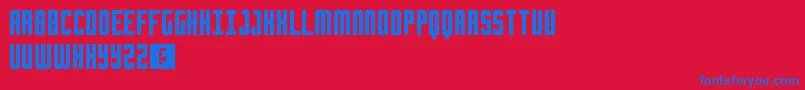 Chrome Font – Blue Fonts on Red Background