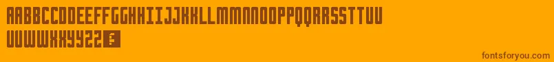 Chrome-Schriftart – Braune Schriften auf orangefarbenem Hintergrund