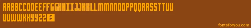 Chrome-Schriftart – Orangefarbene Schriften auf braunem Hintergrund