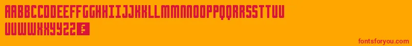 Chrome Font – Red Fonts on Orange Background
