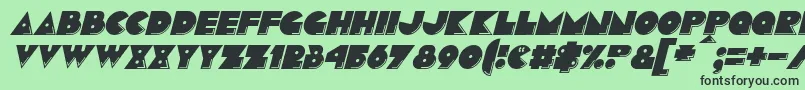 PacmaniaItalic Font – Black Fonts on Green Background