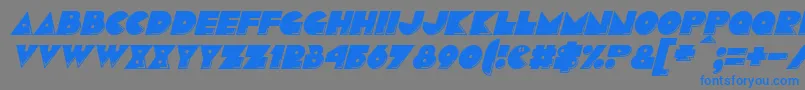 フォントPacmaniaItalic – 灰色の背景に青い文字