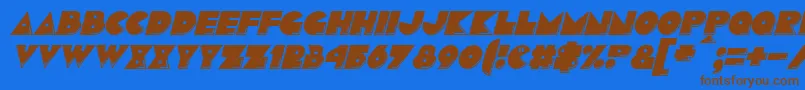 Fonte PacmaniaItalic – fontes marrons em um fundo azul
