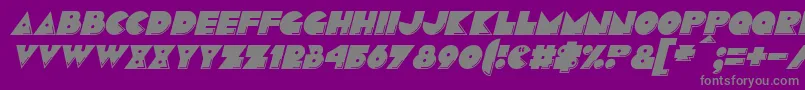 PacmaniaItalic-Schriftart – Graue Schriften auf violettem Hintergrund