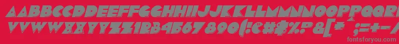Fonte PacmaniaItalic – fontes cinzas em um fundo vermelho
