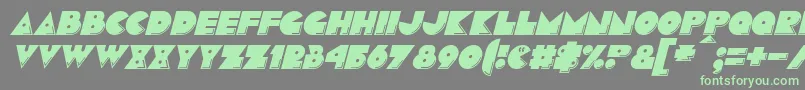 フォントPacmaniaItalic – 灰色の背景に緑のフォント