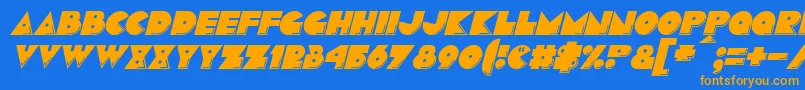 Police PacmaniaItalic – polices orange sur fond bleu