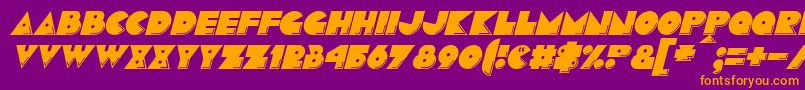 Police PacmaniaItalic – polices orange sur fond violet