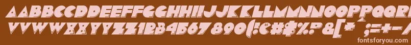 PacmaniaItalic Font – Pink Fonts on Brown Background