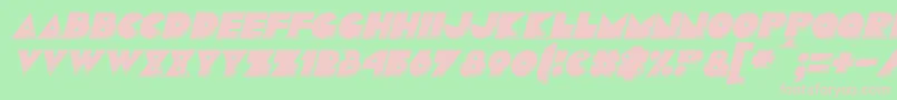 フォントPacmaniaItalic – 緑の背景にピンクのフォント