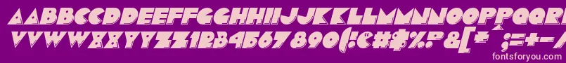 PacmaniaItalic Font – Pink Fonts on Purple Background