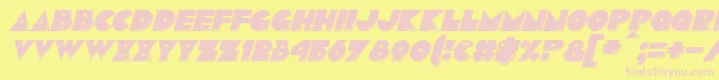 PacmaniaItalic Font – Pink Fonts on Yellow Background