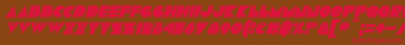 PacmaniaItalic Font – Red Fonts on Brown Background