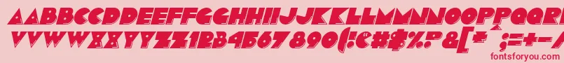 PacmaniaItalic Font – Red Fonts on Pink Background