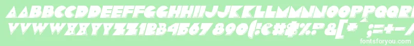 Шрифт PacmaniaItalic – белые шрифты на зелёном фоне