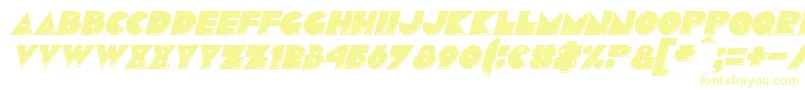 PacmaniaItalic Font – Yellow Fonts on White Background