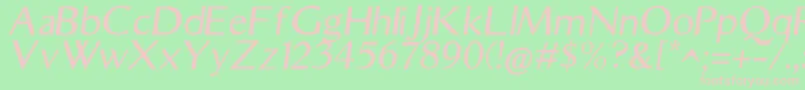AristocratOblique Font – Pink Fonts on Green Background