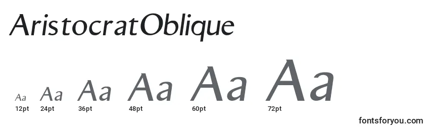Размеры шрифта AristocratOblique