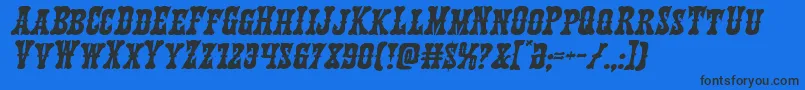 Texasrangerexpandital Font – Black Fonts on Blue Background