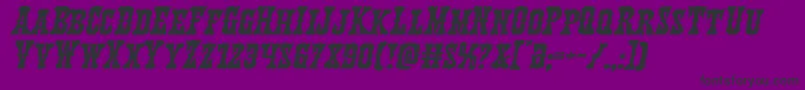 Texasrangerexpandital-fontti – mustat fontit violetilla taustalla
