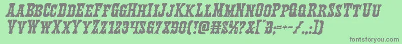 Texasrangerexpandital Font – Gray Fonts on Green Background