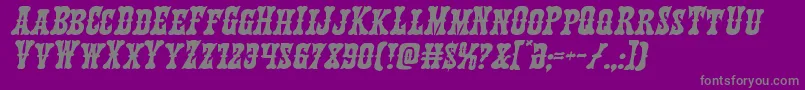 Texasrangerexpandital Font – Gray Fonts on Purple Background