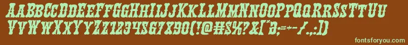 Texasrangerexpandital Font – Green Fonts on Brown Background