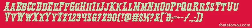 Texasrangerexpandital Font – Green Fonts on Red Background