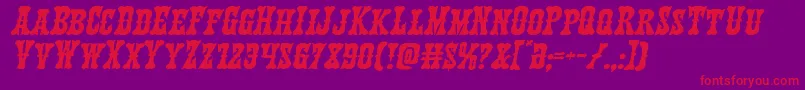 Texasrangerexpandital Font – Red Fonts on Purple Background