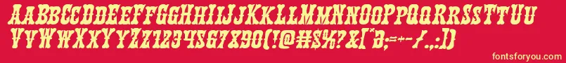 Texasrangerexpandital Font – Yellow Fonts on Red Background