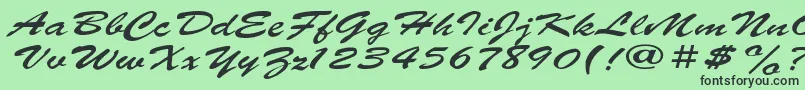 ParsekExpanded Font – Black Fonts on Green Background