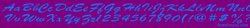 ParsekExpanded-Schriftart – Blaue Schriften auf violettem Hintergrund