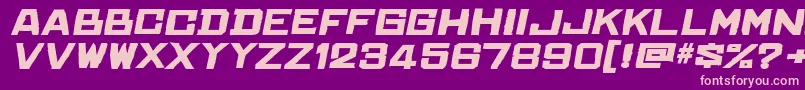 ChineserocksftItalic Font – Pink Fonts on Purple Background