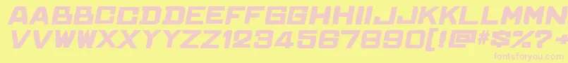 ChineserocksftItalic Font – Pink Fonts on Yellow Background