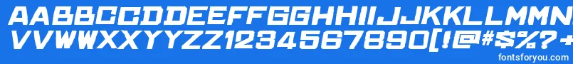 ChineserocksftItalic Font – White Fonts on Blue Background