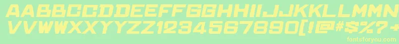 フォントChineserocksftItalic – 黄色の文字が緑の背景にあります