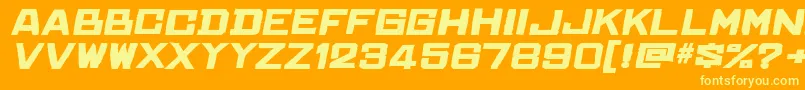 ChineserocksftItalic Font – Yellow Fonts on Orange Background