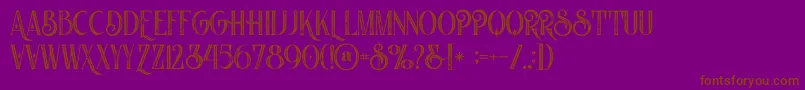 Nomosinlinegrunge Font – Brown Fonts on Purple Background