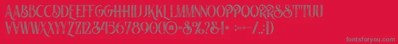 Nomosinlinegrunge Font – Gray Fonts on Red Background