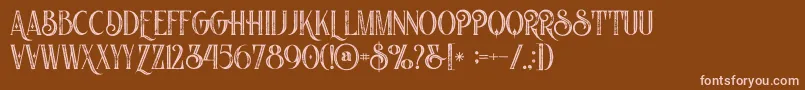 Nomosinlinegrunge Font – Pink Fonts on Brown Background